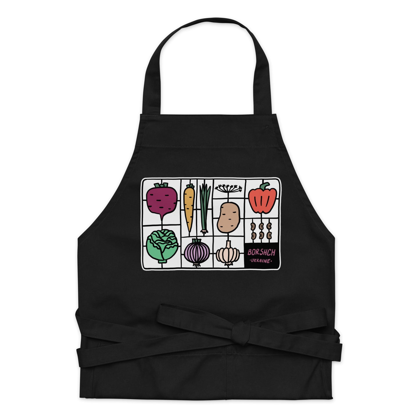Borshch - Black organic cotton apron