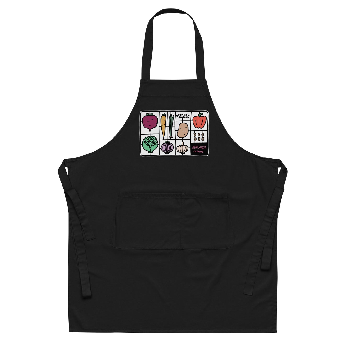 Borshch - Black organic cotton apron