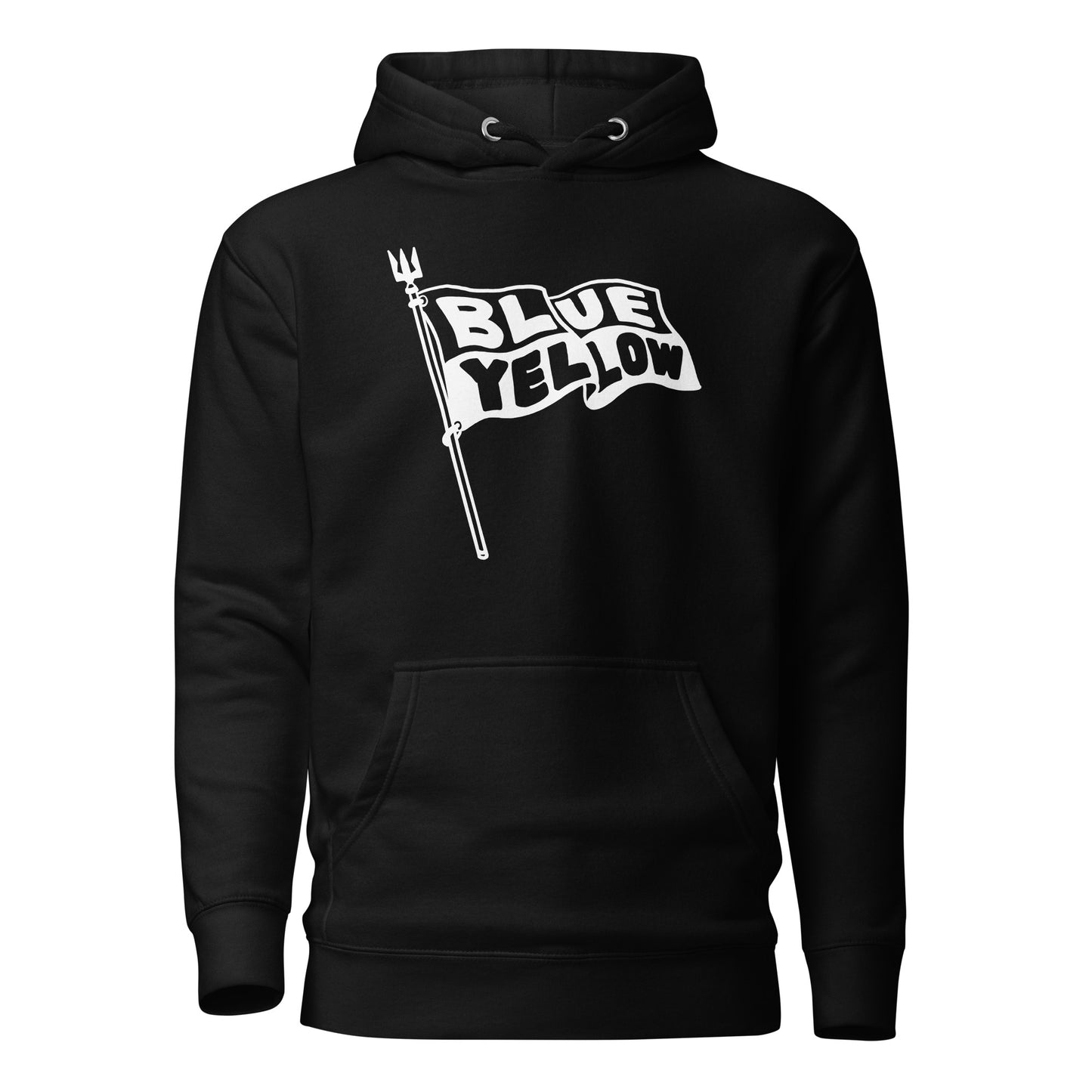 Blue Yellow Flag - BLACK - Unisex Hoodie