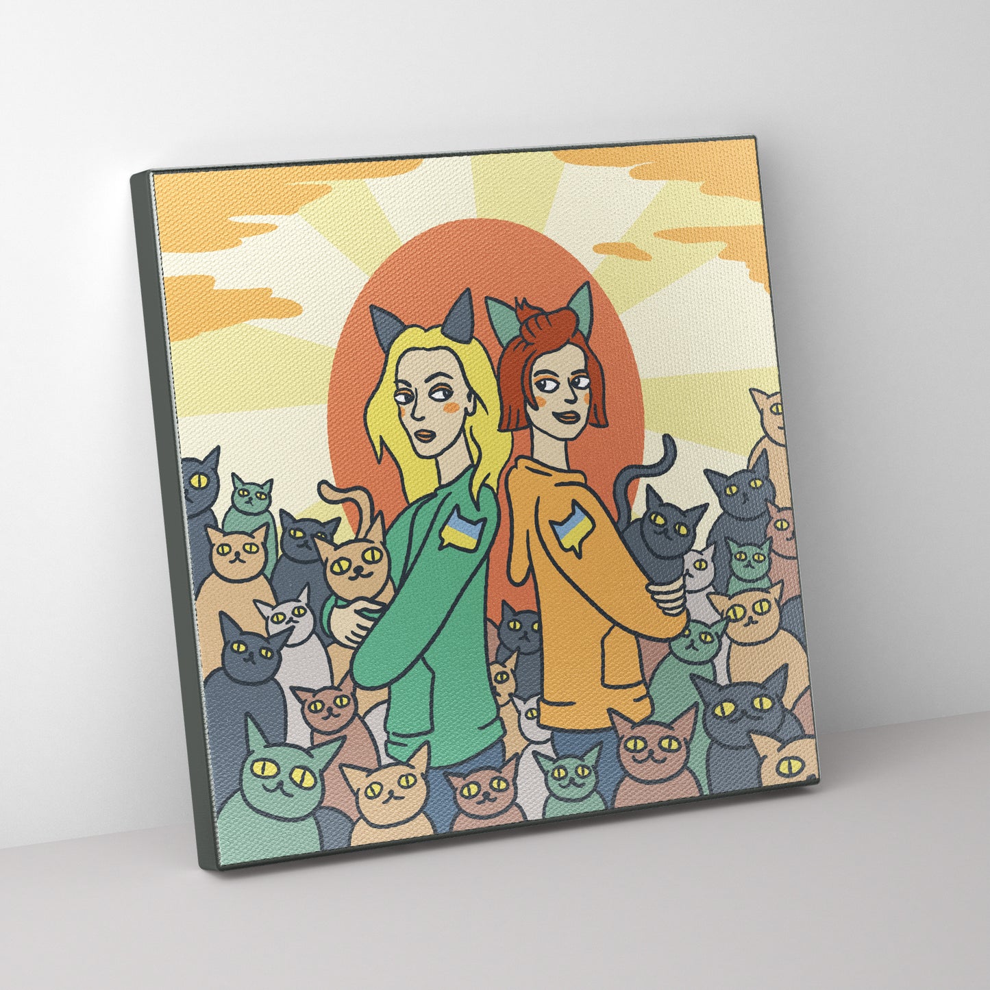 Canvas 14"-14" - Cat Rescue Sisters