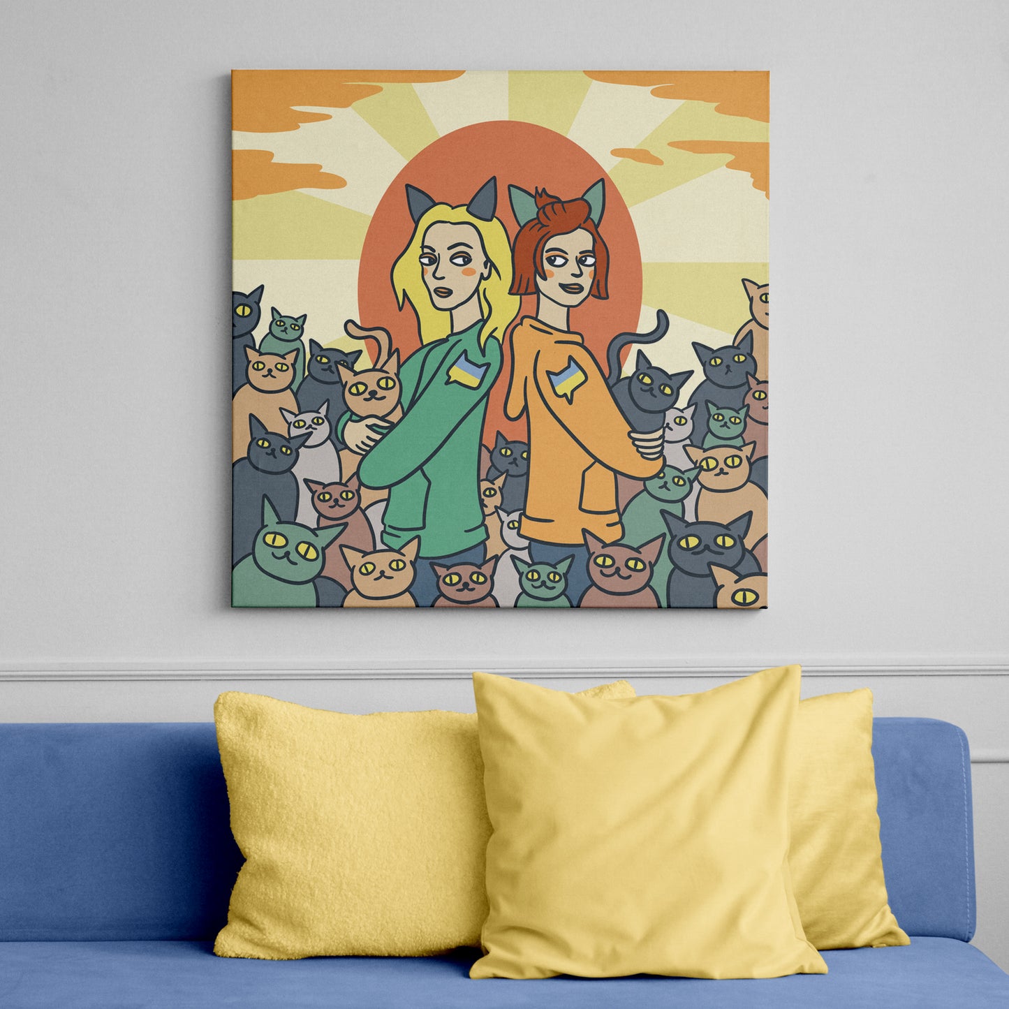 Canvas 14"-14" - Cat Rescue Sisters