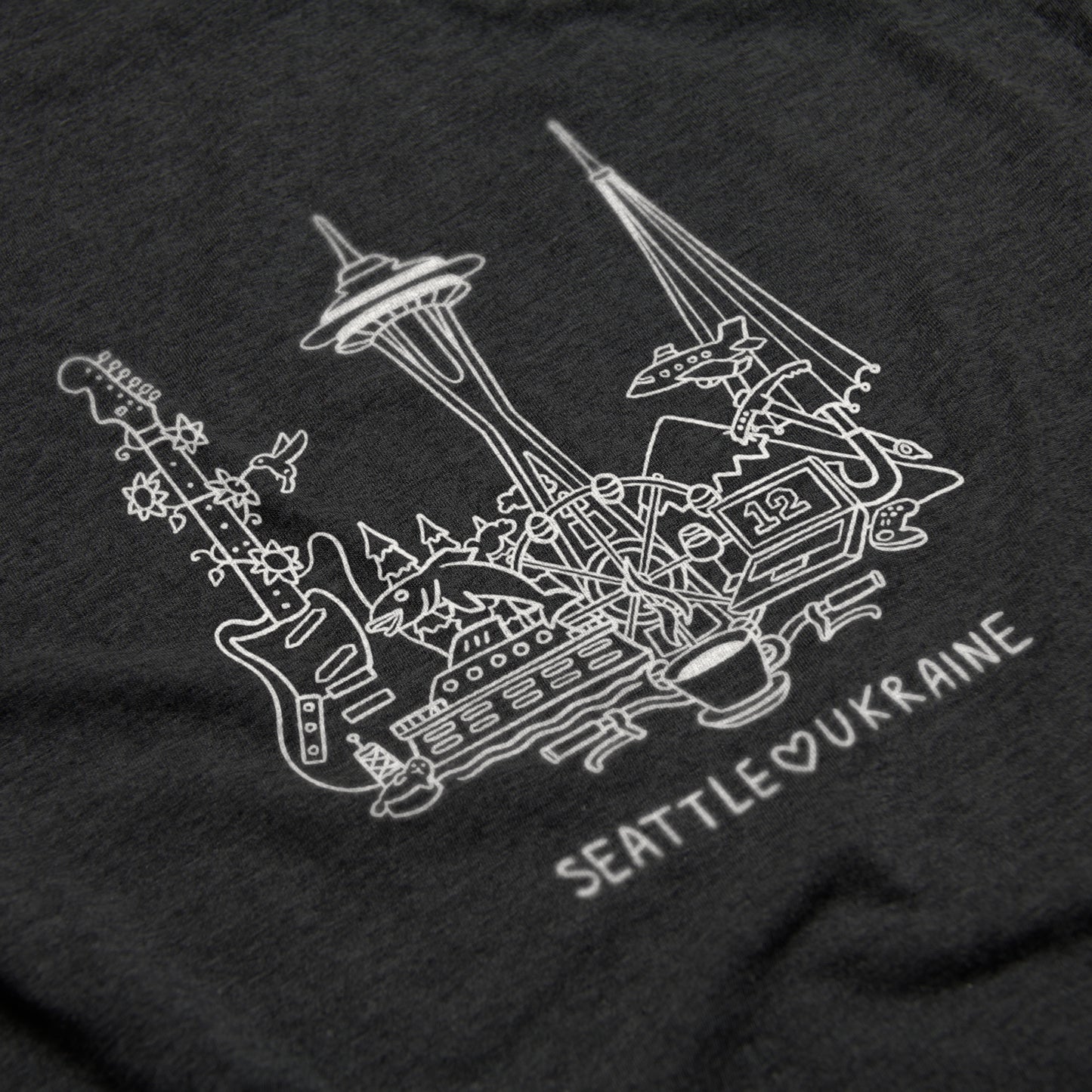 T-shirt Black - Seattle Loves Ukraine