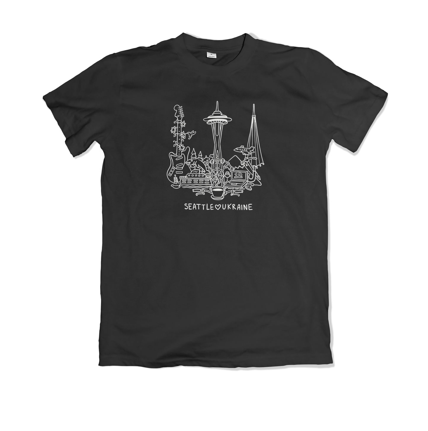 T-shirt Black - Seattle Loves Ukraine