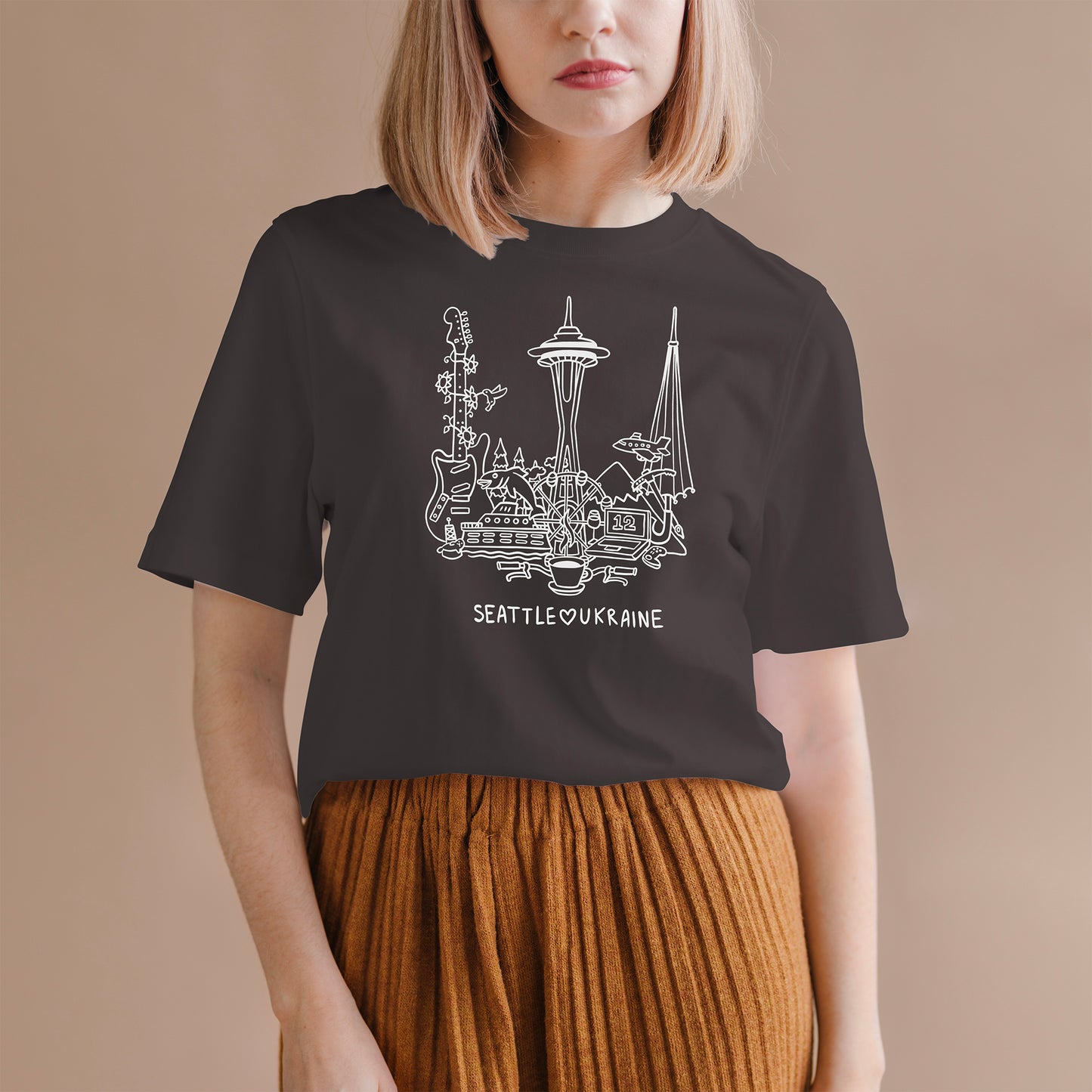 T-shirt Black - Seattle Loves Ukraine