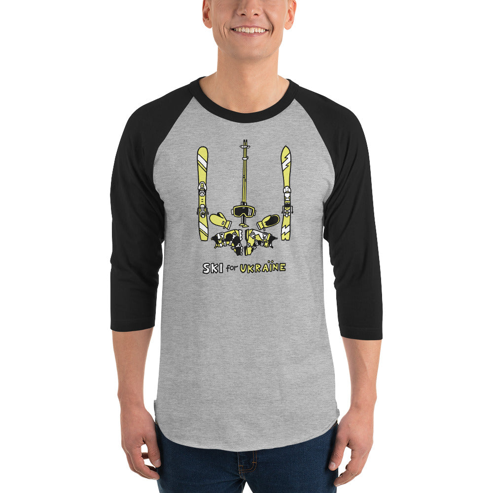 SKI for Ukraine - 3/4 sleeve raglan shirt