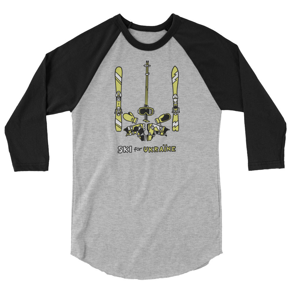 SKI for Ukraine - 3/4 sleeve raglan shirt