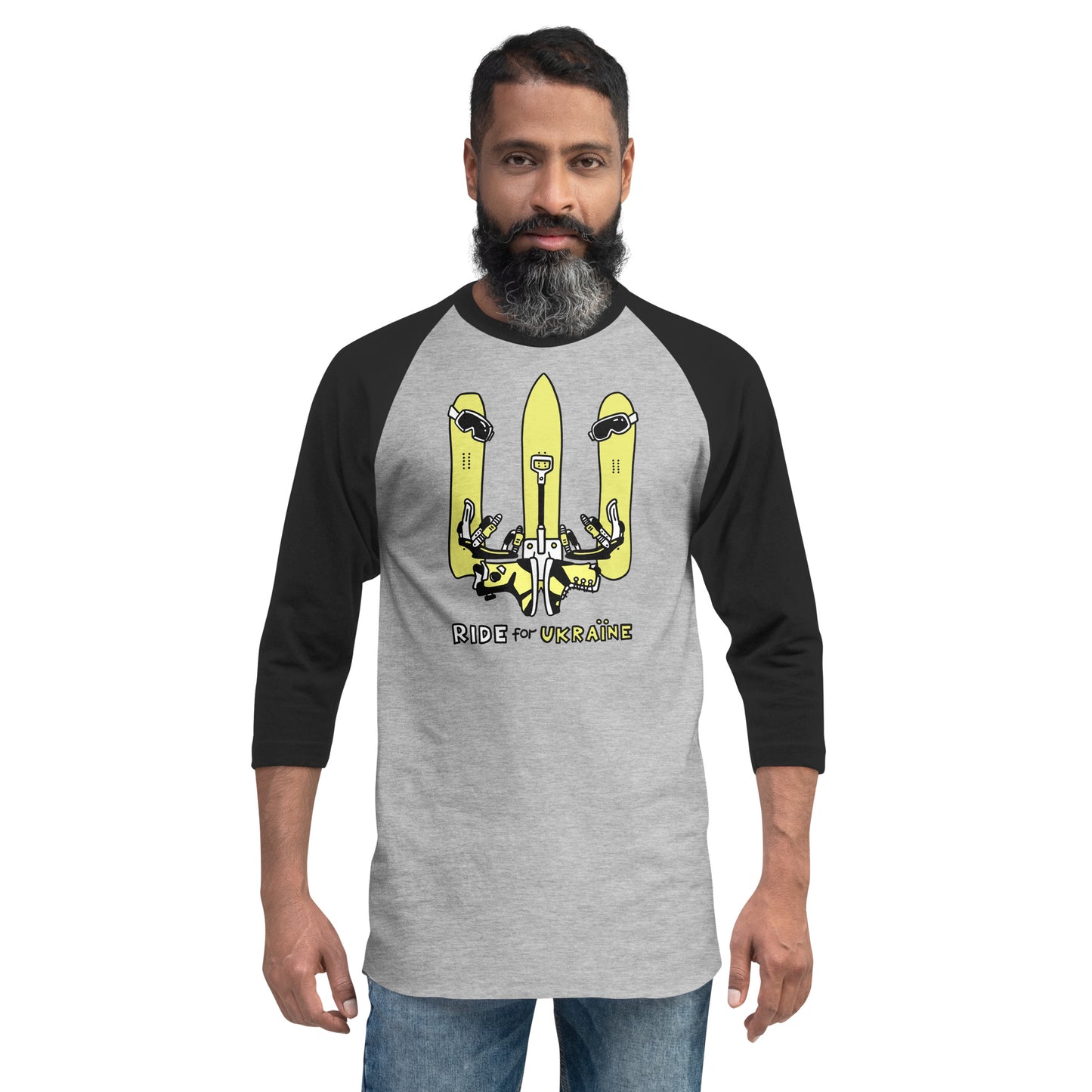RIDE for Ukraine - 3/4 sleeve raglan shirt