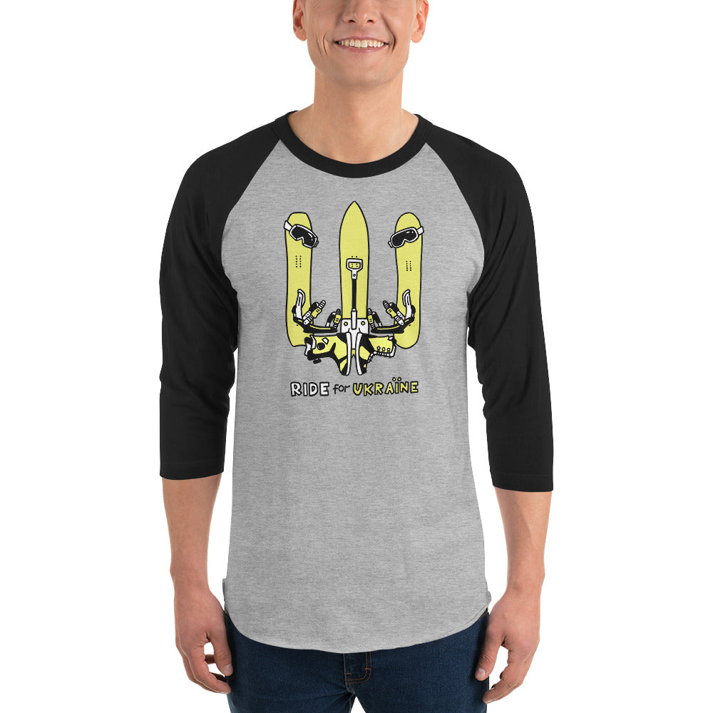 RIDE for Ukraine - 3/4 sleeve raglan shirt