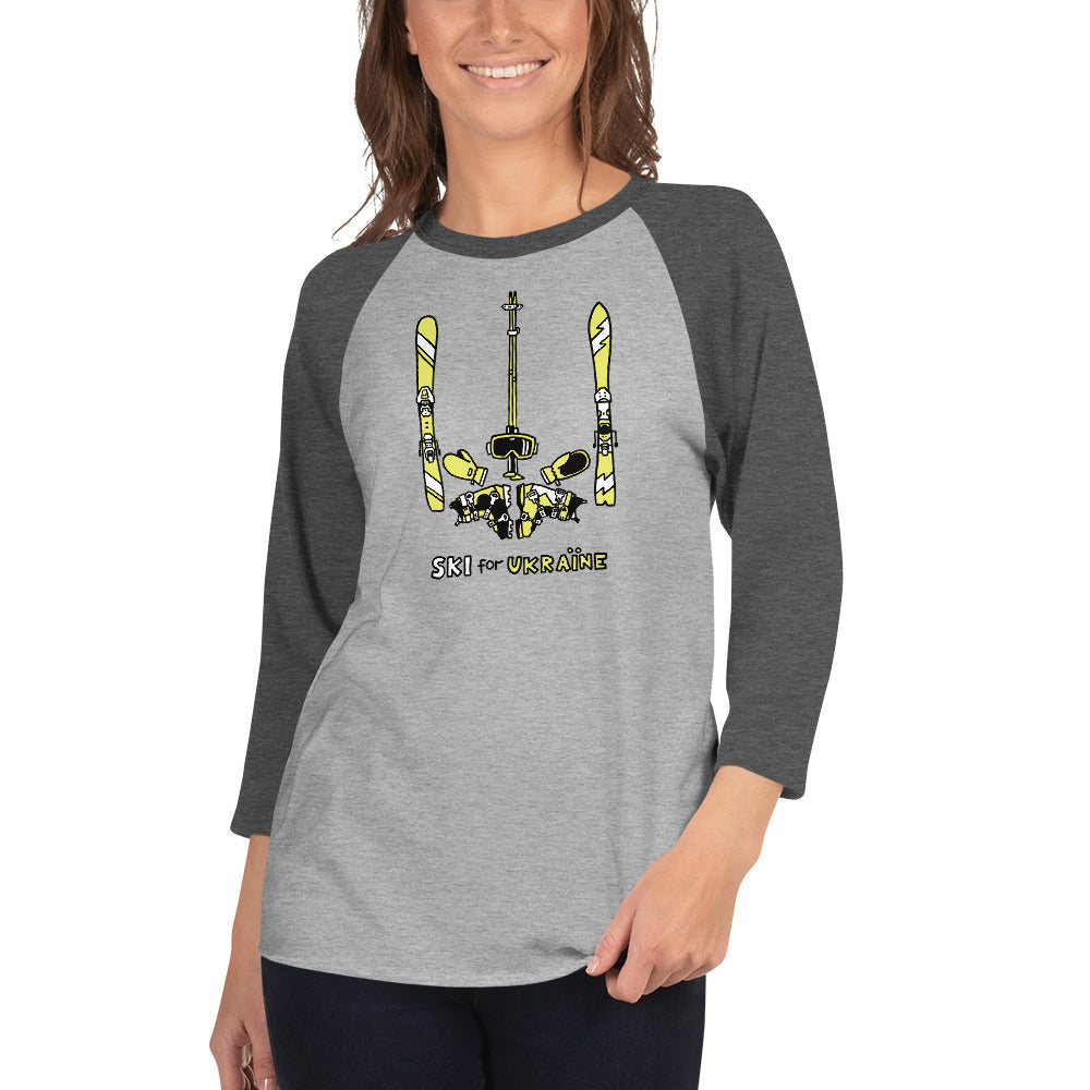 SKI for Ukraine - 3/4 sleeve raglan shirt