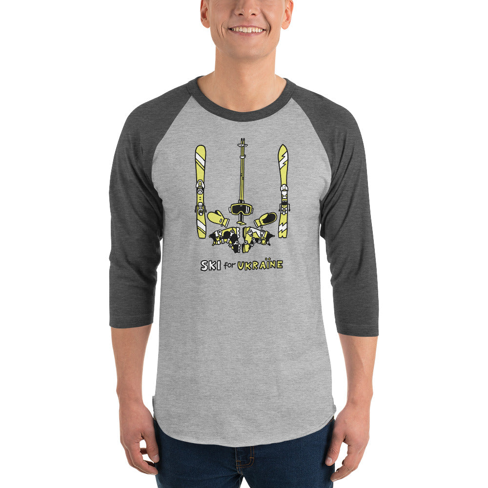 SKI for Ukraine - 3/4 sleeve raglan shirt