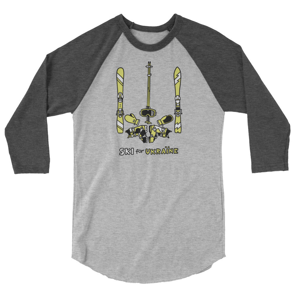 SKI for Ukraine - 3/4 sleeve raglan shirt