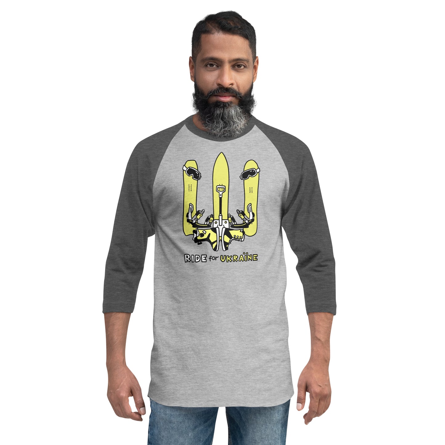 RIDE for Ukraine - 3/4 sleeve raglan shirt