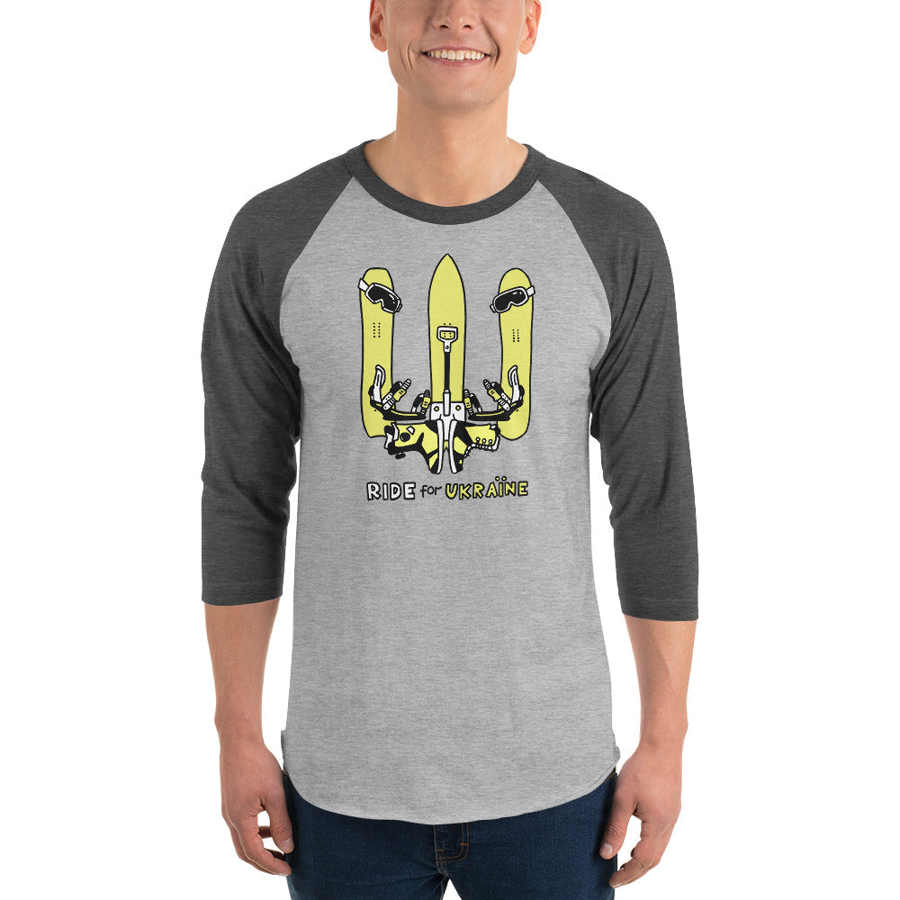 RIDE for Ukraine - 3/4 sleeve raglan shirt
