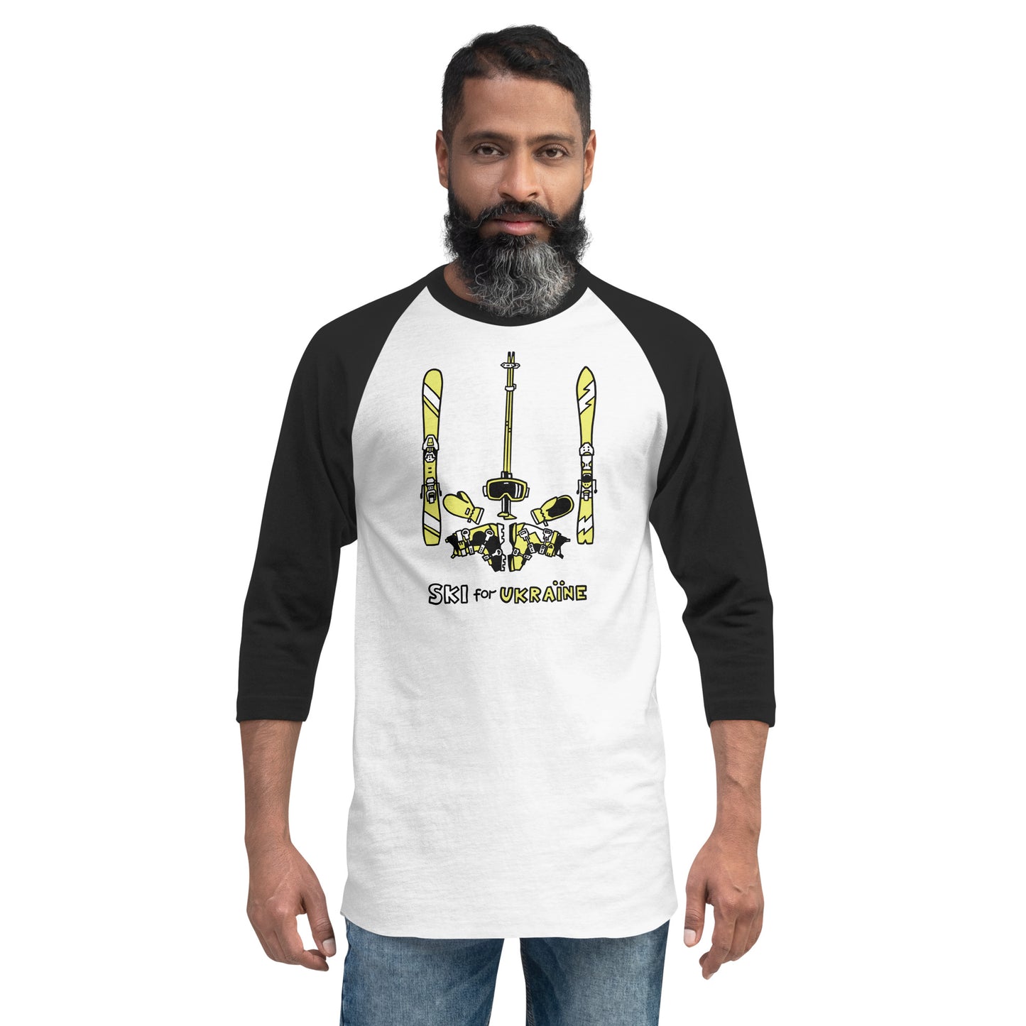 SKI for Ukraine - 3/4 sleeve raglan shirt