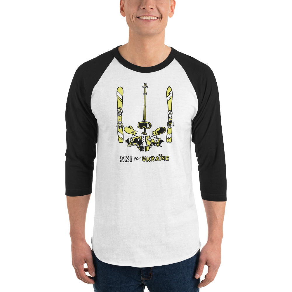 SKI for Ukraine - 3/4 sleeve raglan shirt