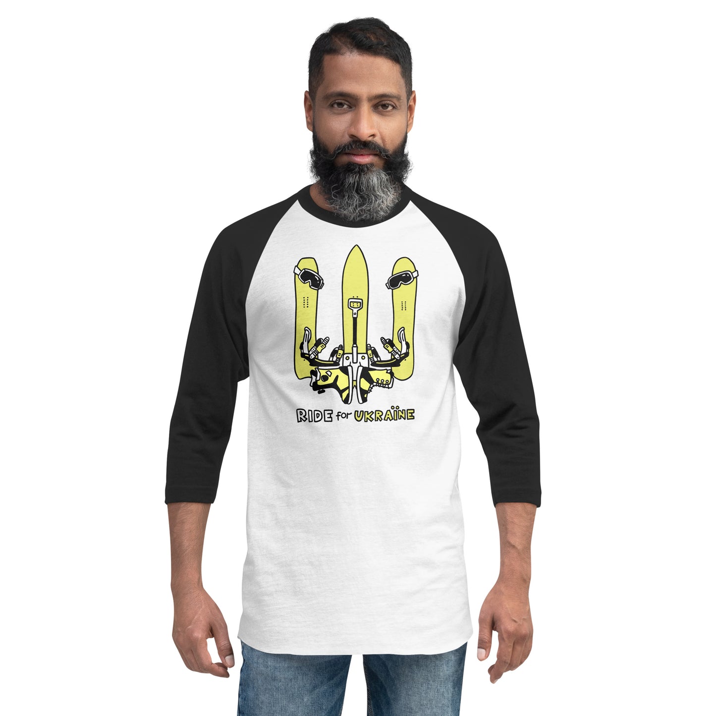 RIDE for Ukraine - 3/4 sleeve raglan shirt