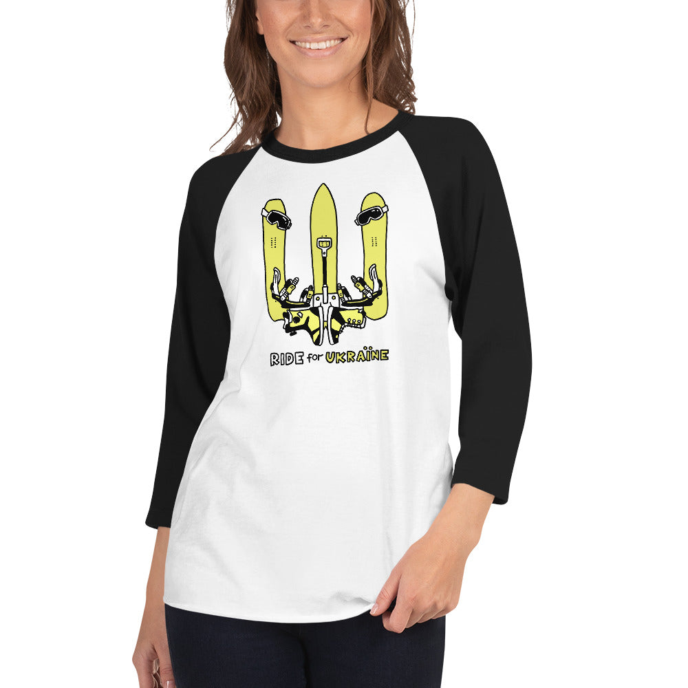 RIDE for Ukraine - 3/4 sleeve raglan shirt