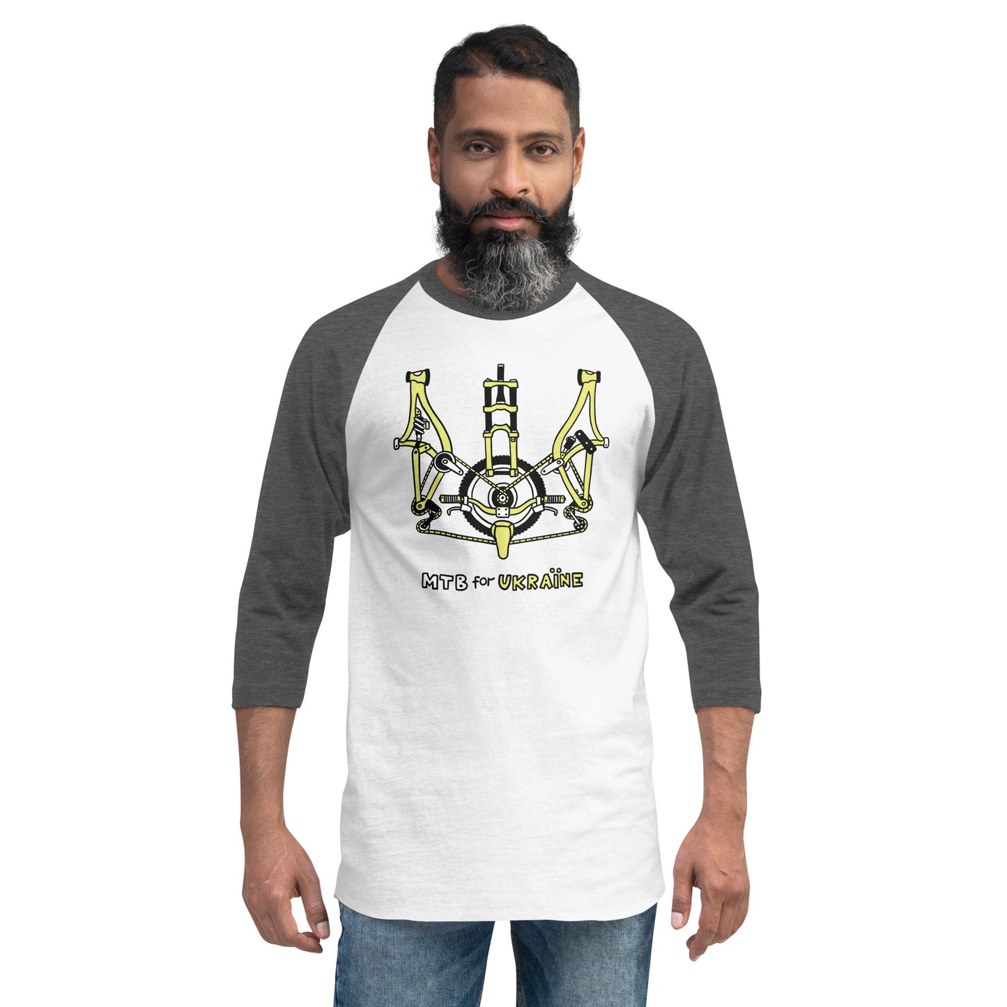 MTB for Ukraine - 3/4 sleeve raglan shirt