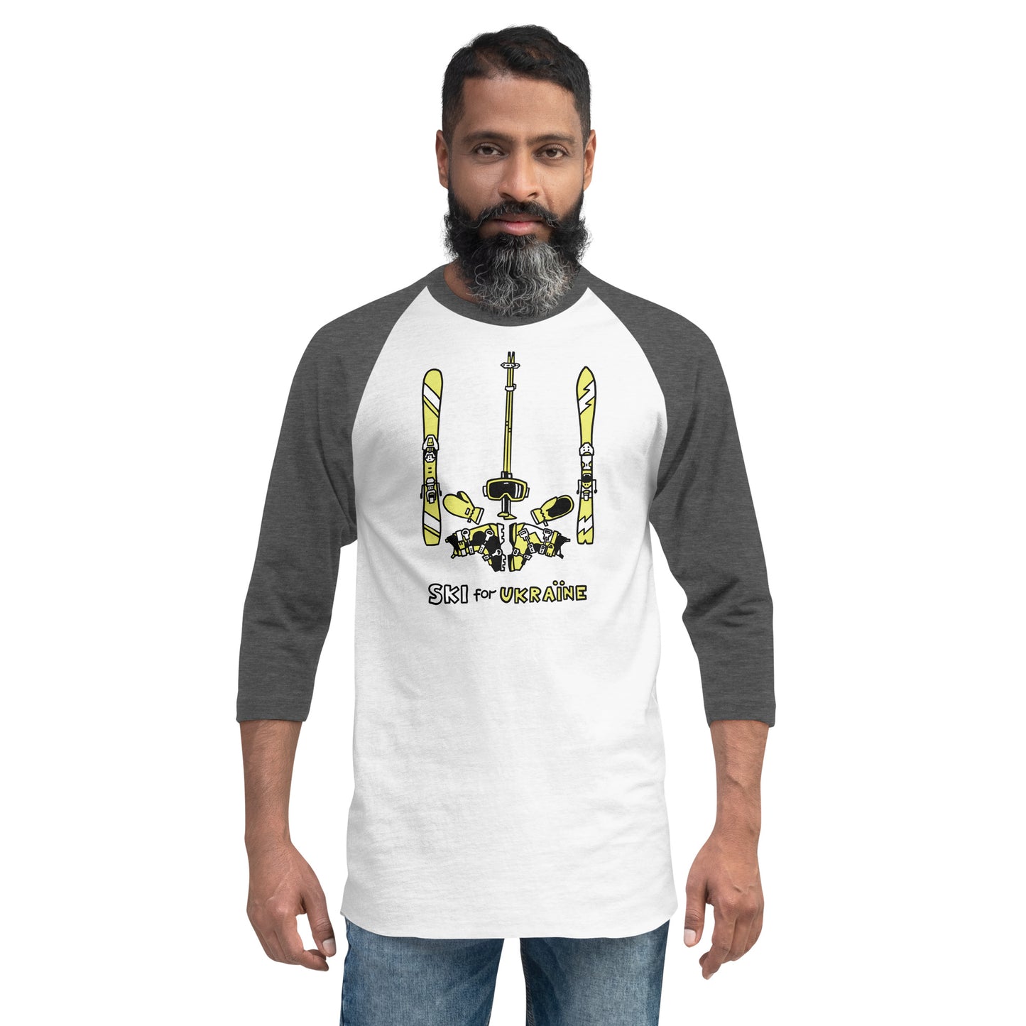 SKI for Ukraine - 3/4 sleeve raglan shirt