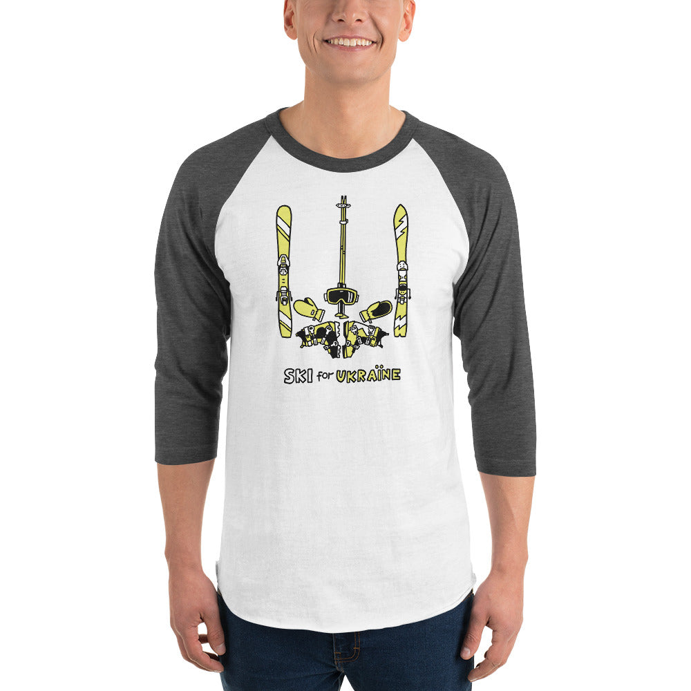 SKI for Ukraine - 3/4 sleeve raglan shirt