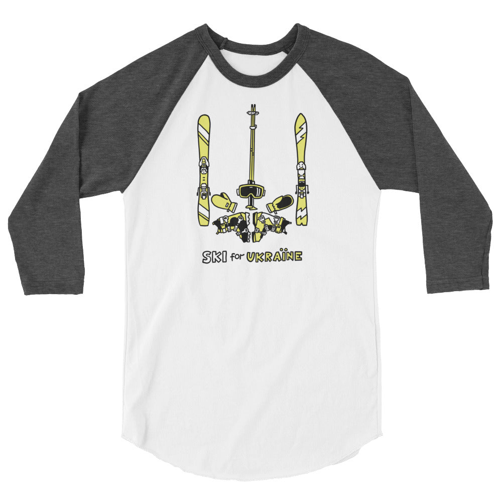 SKI for Ukraine - 3/4 sleeve raglan shirt