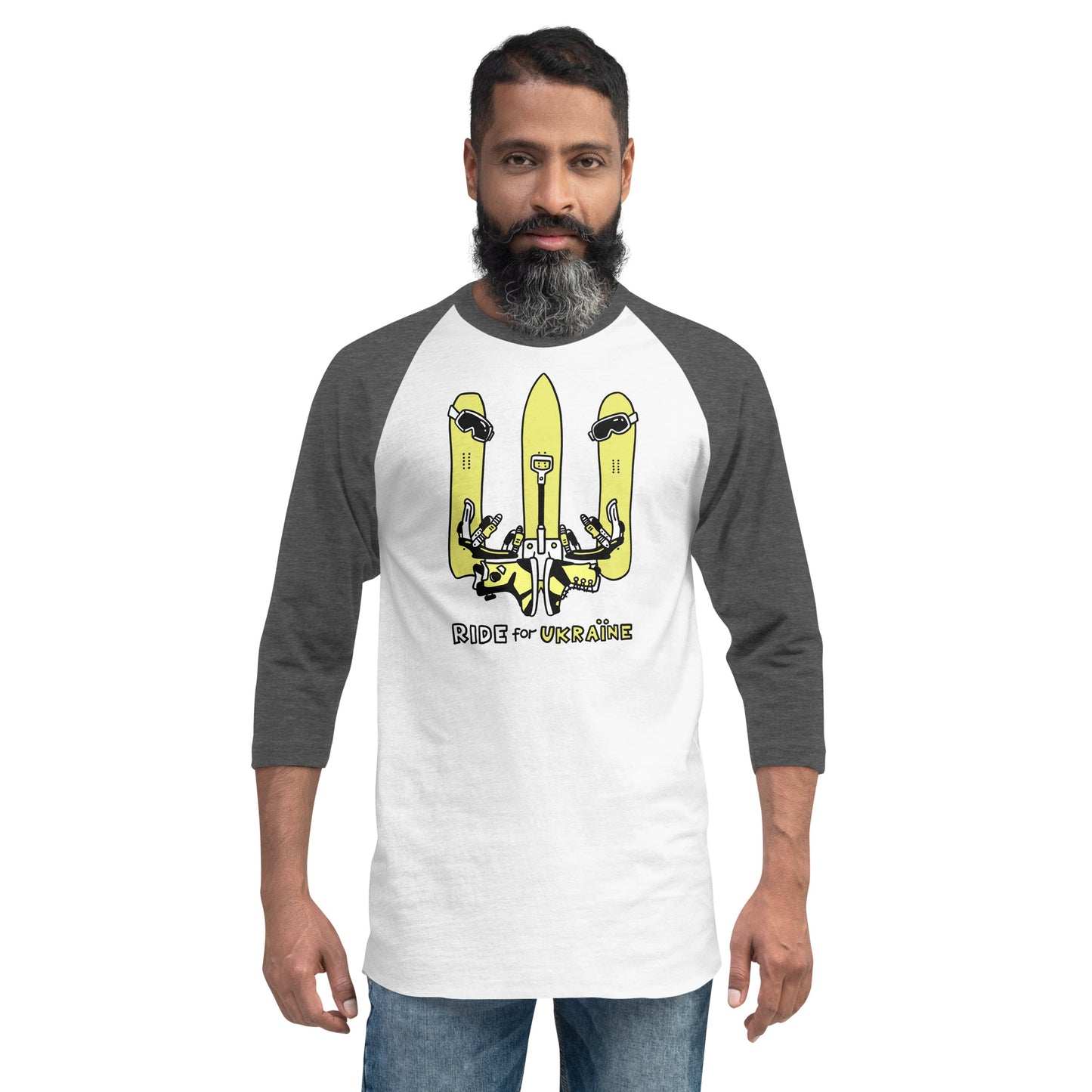 RIDE for Ukraine - 3/4 sleeve raglan shirt