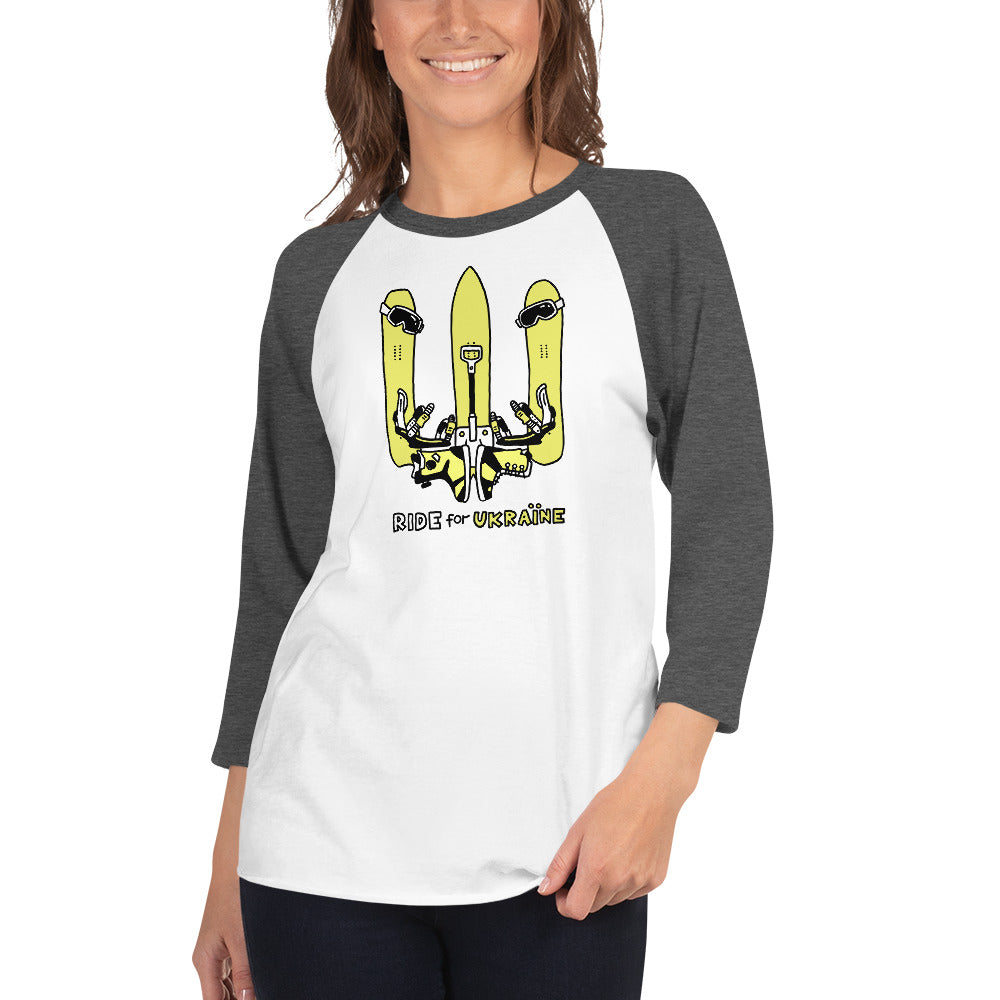 RIDE for Ukraine - 3/4 sleeve raglan shirt