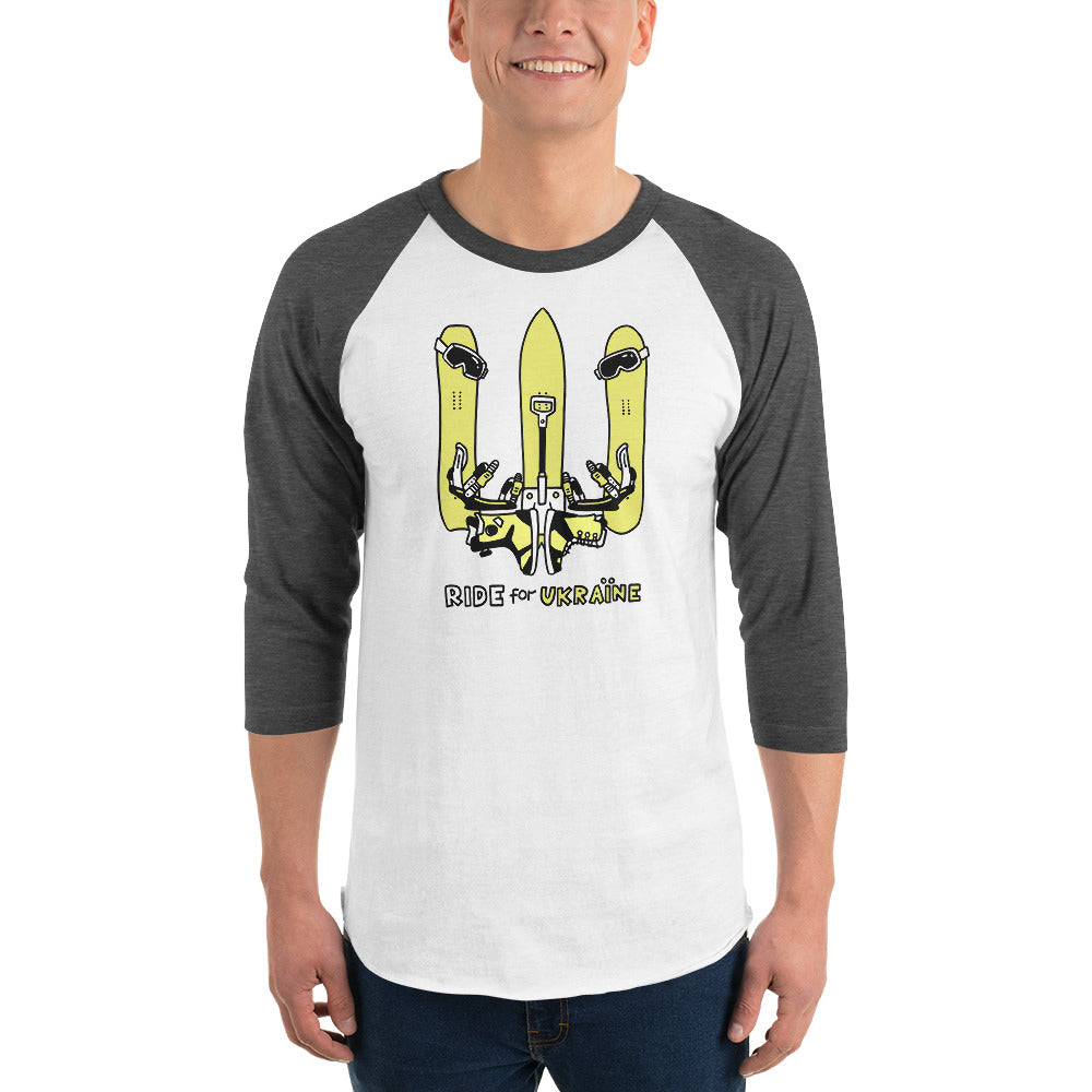 RIDE for Ukraine - 3/4 sleeve raglan shirt
