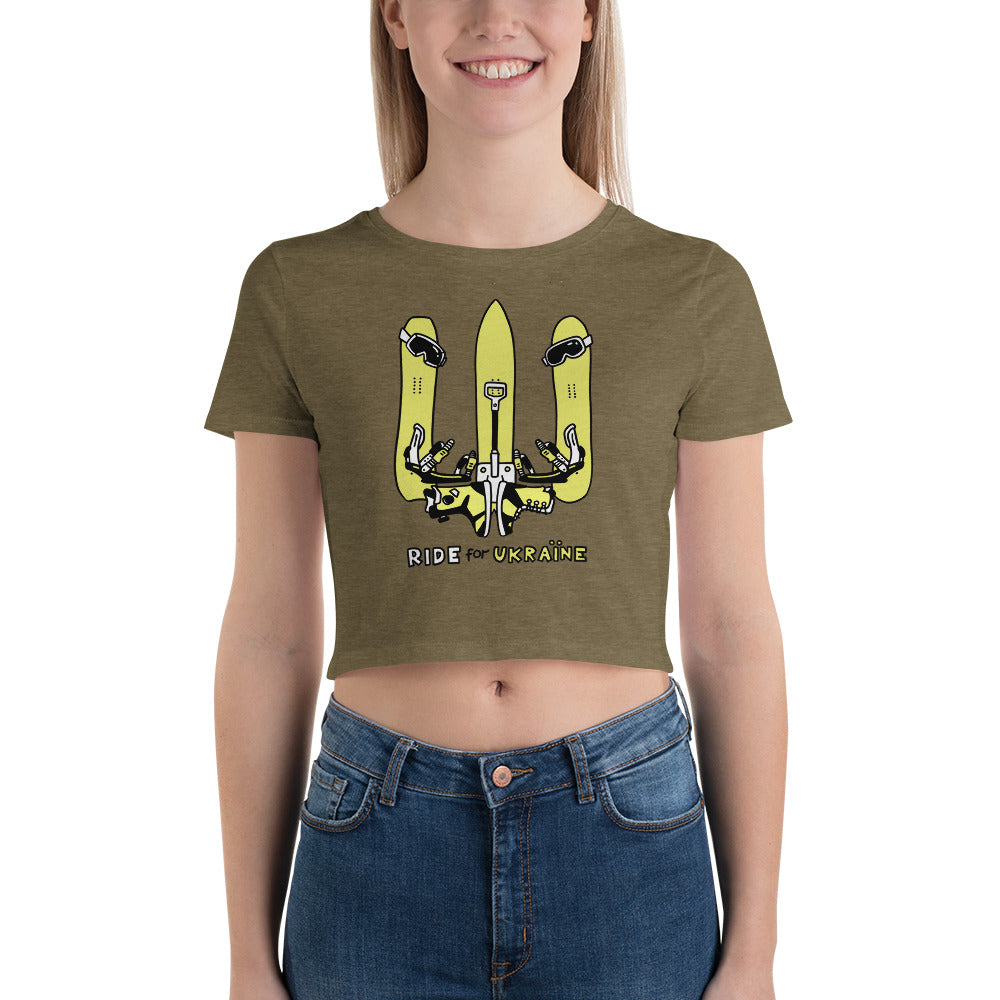 RIDE for Ukraine - Women’s Crop Tee