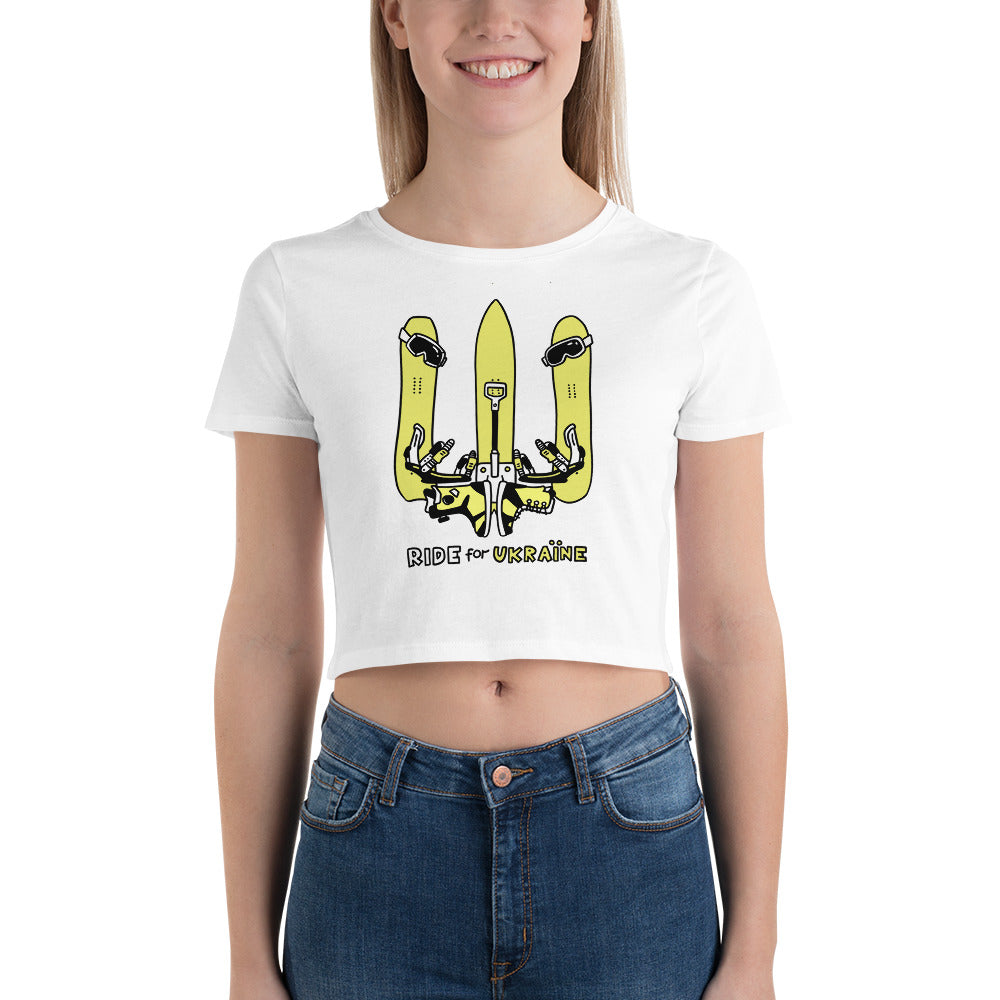 RIDE for Ukraine - Women’s Crop Tee