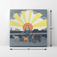 Canvas 14"-14" - Woman With Dogs