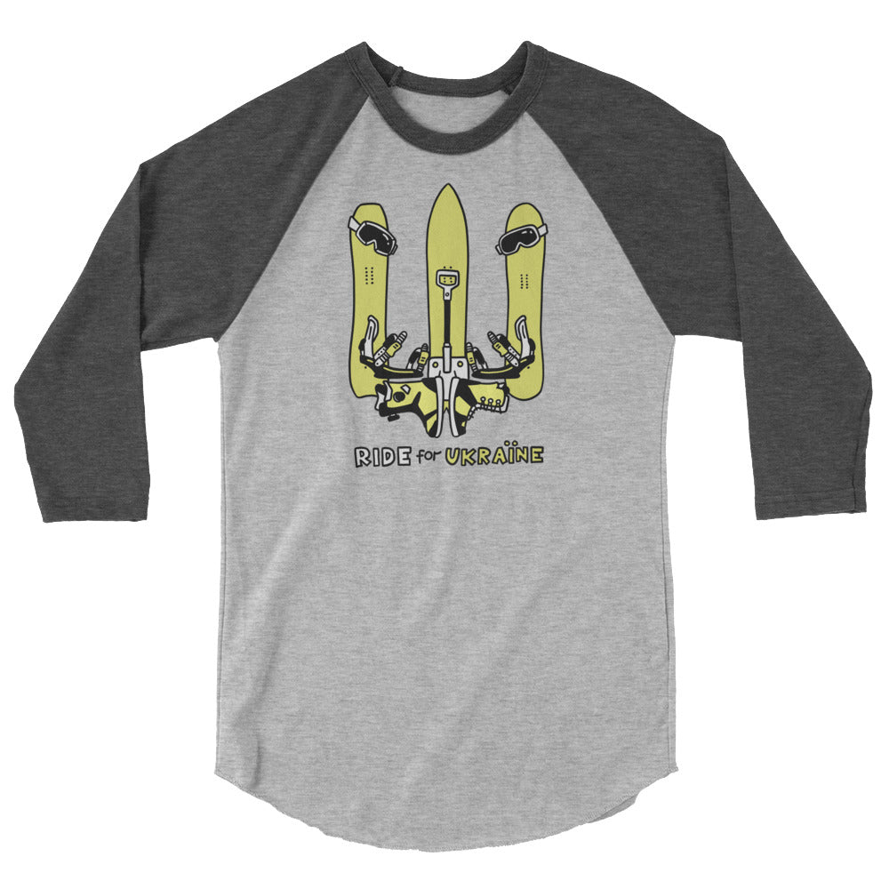 RIDE for Ukraine - 3/4 sleeve raglan shirt